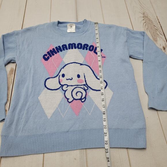 Sanrio Cinnamoroll log swetaer argyle blue bunny - Picture 4 of 7